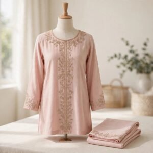 Women's Embroidered 2-Piece — Blush Pink (Demo)