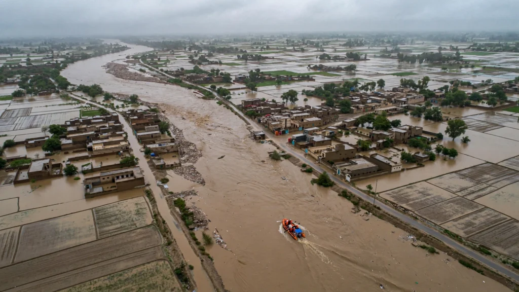 Jhang Flood Update: Chenab Water Submerges Around 180 Villages, Roads Cut Off