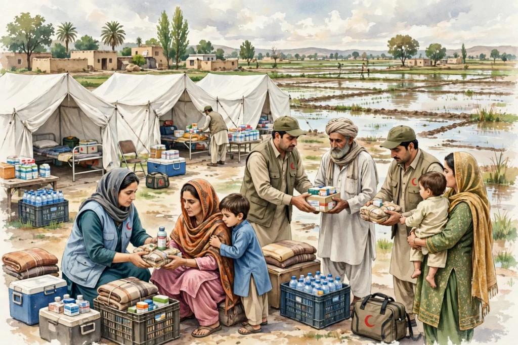 POWERCHINA's Haveli Project Brings Flood Relief to Jhang: Medical Camps and Food for 150 People