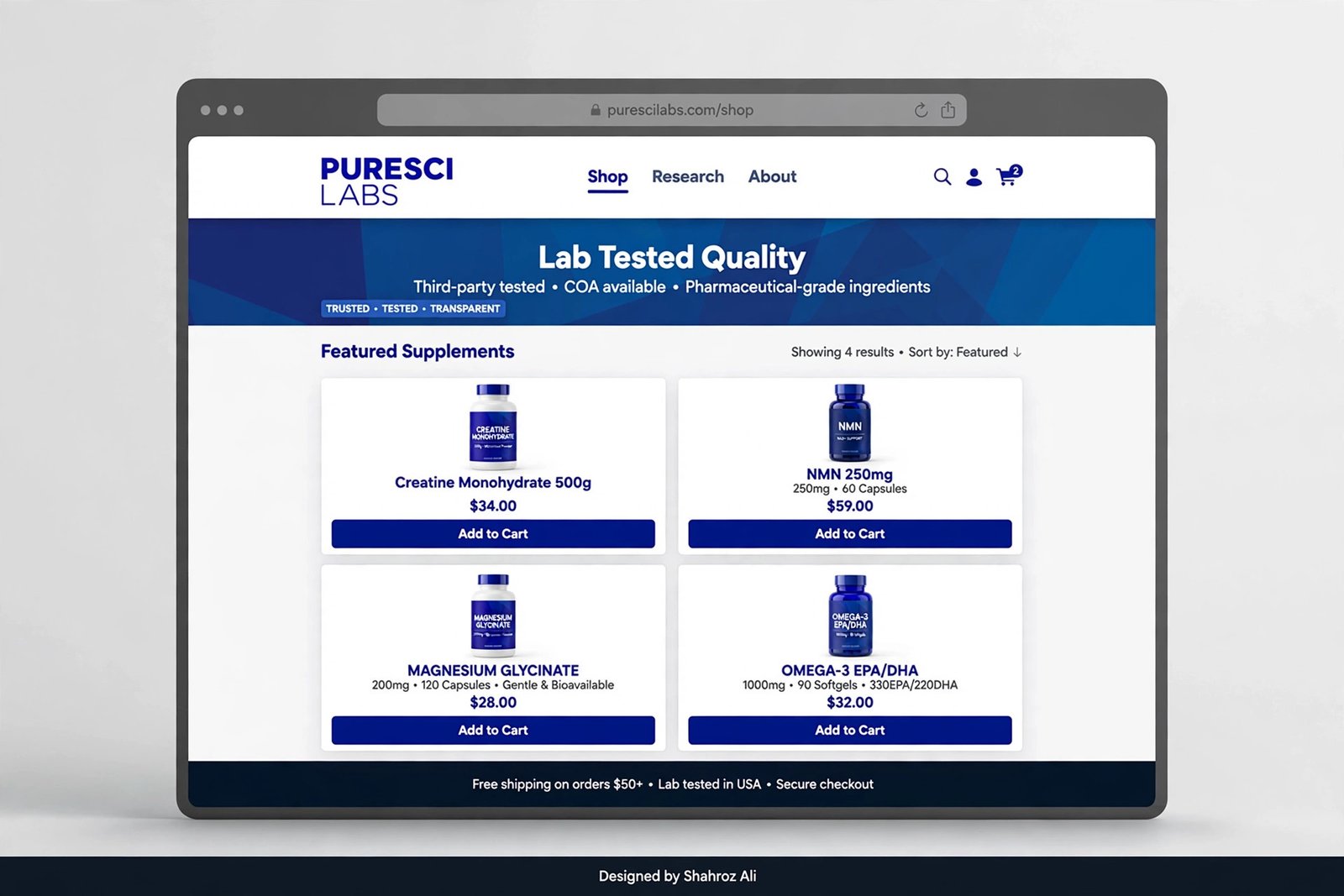 WooCommerce Supplement Store — Design Concept