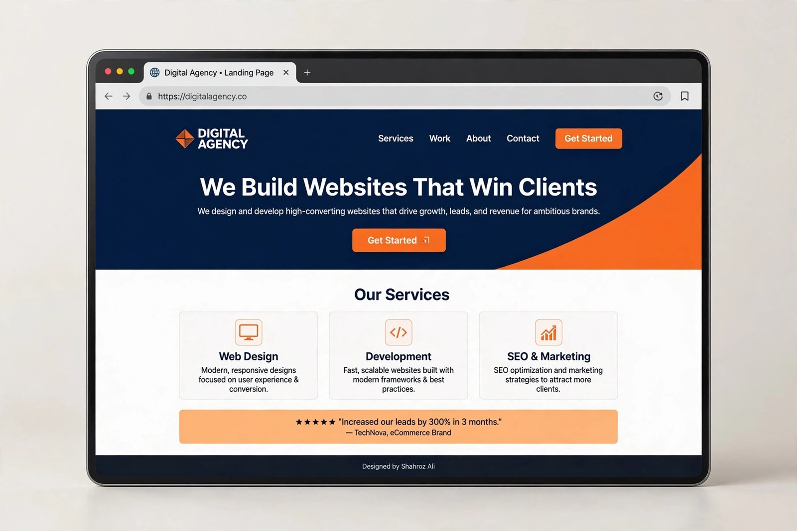 Digital Agency Landing Page — Design Concept